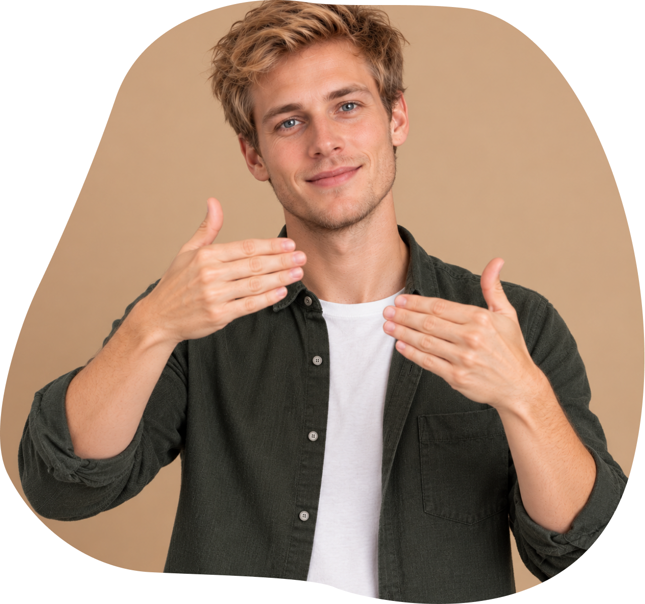 Jeune homme signant en LSF